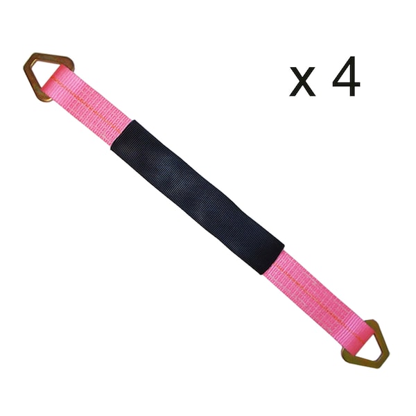 2" x 60" Axle Straps w/ Sleeve & D Rings, WLL, 3,333 lbs., PK4